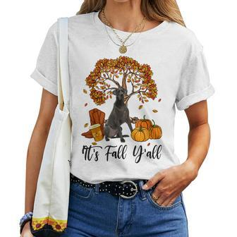 It's Fall Y'all Great Dane Dog Thanksgiving Halloween Halloween Women T-shirt | Mazezy