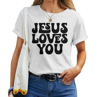 Jesus Loves You Retro Vintage Style Graphic Men Women T-shirt - Seseable