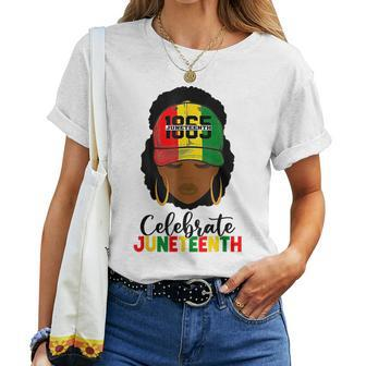Junenth Celebrate 1865 June 19Th Black Women Black Pride Women T-shirt Crewneck Short Sleeve Graphic - Thegiftio UK