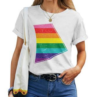Kids Rainbow Rhode Island Gay Pride Flag Women T-shirt Crewneck | Mazezy
