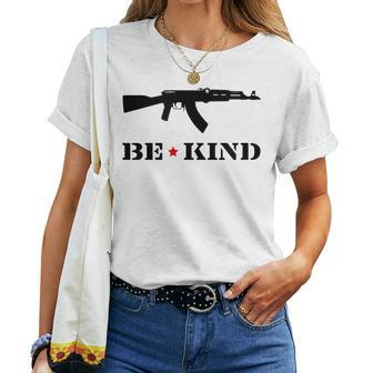 Be Kind Rifle In Black Women T-shirt | Mazezy