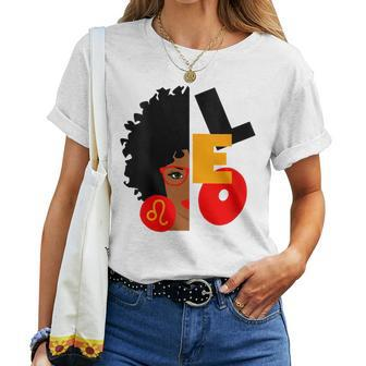 Leo Girl Africa Girl Zodiac Signs Birthday Women T-shirt Short Sleeve Graphic - Thegiftio UK