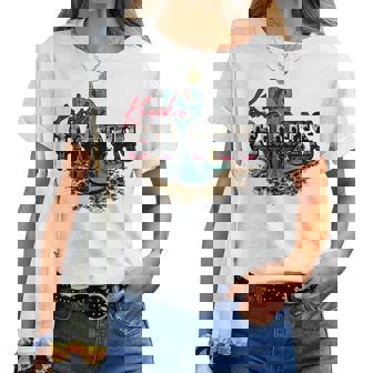 Leopard Cowgirl Boots Knockin Boots Western Country Cowboy Women T-shirt | Mazezy