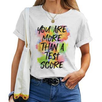 Leopard You Are More Than A Test Score Teacher Test Day Gift For Women Women Crewneck Short T-shirt - Thegiftio UK