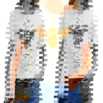 Let It Bee Sunflower Bee Women T-shirt | Mazezy