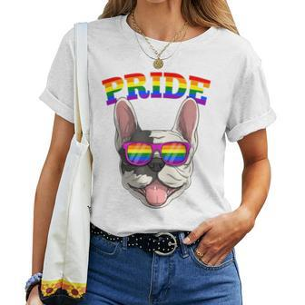Lgbt French Bulldog Dog Gay Pride Rainbow Lgbtq Cute Women T-shirt Crewneck | Mazezy