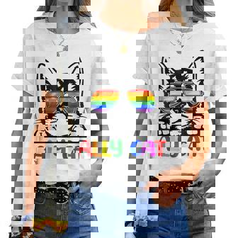 Lgbt Gay Ally Cat Be Kind Rainbow Pride Flag Men Women Gift  Women T-shirt Casual Daily Crewneck Short Sleeve Graphic Basic Unisex Tee