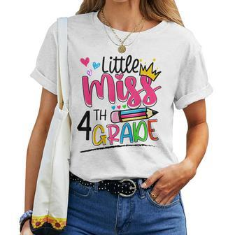 Little Miss Fourth Grade Back To School 4Th Grader Women T-shirt - Monsterry AU