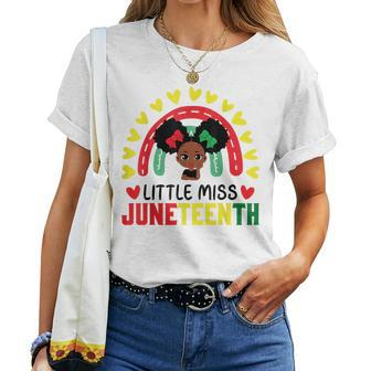 Little Miss Junenth Brown Skin Princess Cute Girls Kids Women T-shirt Crewneck Short Sleeve Graphic - Thegiftio UK