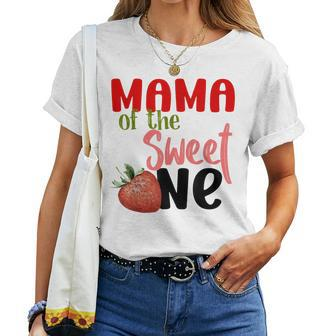 Mama The Sweet One Strawberry Birthday Family Party Women T-shirt - Monsterry