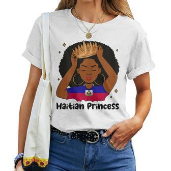 Melanin Haitian Princess Haiti Flag Haitian Girls Pride Women T-shirt | Mazezy