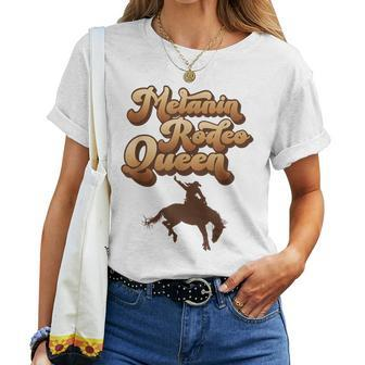 Melanin Rodeo Queen African American Southern Cowgirl Women T-shirt | Mazezy