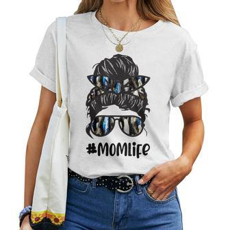 Mom Life Messy Hair Bun Native American Women T-shirt | Mazezy