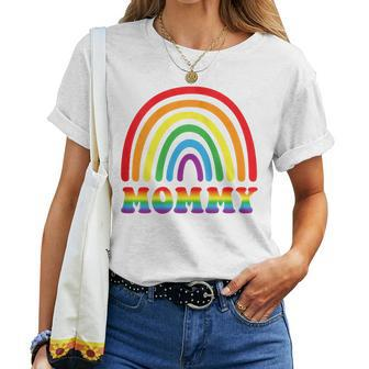 Mommy Rainbow Lgbt Flag Gay Pride Month Lesbian Mom Women T-shirt | Mazezy