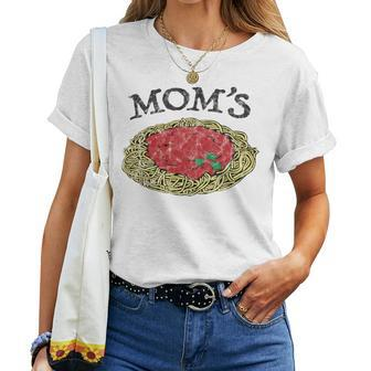 Moms Spaghetti Italian Graphic Print Women T-shirt | Mazezy CA