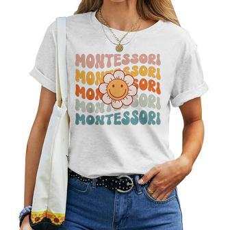 Montessori Teacher Daisy Colorful Women T-shirt | Mazezy
