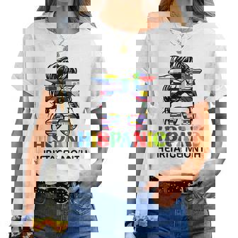 National Hispanic Heritage Month Messy Bun Women T-shirt | Seseable CA