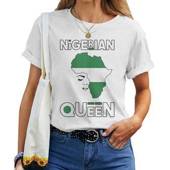 Nigerian Queen Nigeria Flag Africa Nigerian Pride Gift For Womens Gift For Women Women Crewneck Short T-shirt - Thegiftio UK