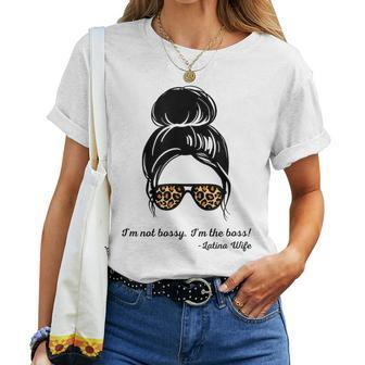 Im Not Bossy Im The Boss Latina Wife Animal Print For Wife Women T-shirt | Mazezy