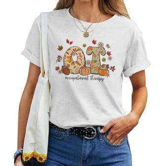 Occupational Therapy Ot Autumn Fall Special Education Ota Women T-shirt - Seseable