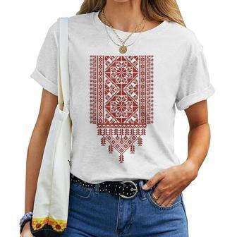 Palestine Arabic Girls Islamic Folklore Thobe Women T-shirt | Mazezy