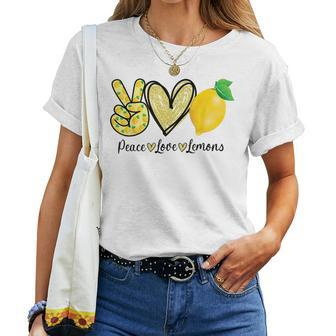Peace Love Lemon Farmer Cocktails Lover Fruits Women T-shirt - Monsterry