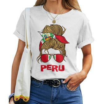 Peru For Girl Peruvian Flag For Women Peruana Women T-shirt - Seseable