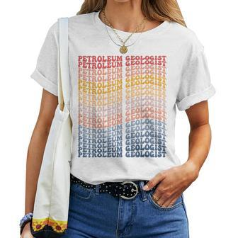 Petroleum Geologist Groovy Retro Women T-shirt | Mazezy