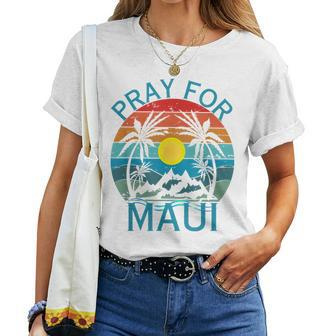 Pray For Maui Hawaii Wildflower Support Women T-shirt - Seseable