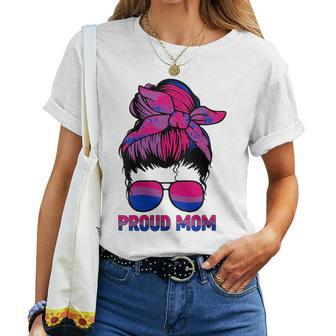 Proud Bisexual Mom Wife Support Bi Lgbt Pride Flag Women T-shirt | Mazezy