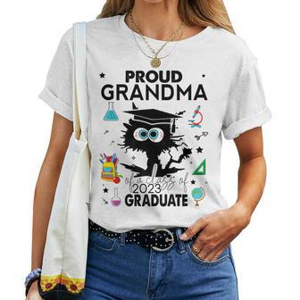 Proud Grandma Of A Class Of 2023 Graduate Black Cat Women T-shirt | Mazezy
