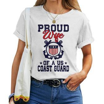 Proud Wife Of A Us Coast Guard For Wife Women T-shirt Crewneck | Mazezy