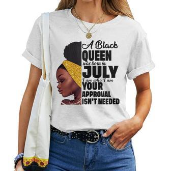 A Queen Was Born In July Black Queen African American Women T-shirt Crewneck | Mazezy
