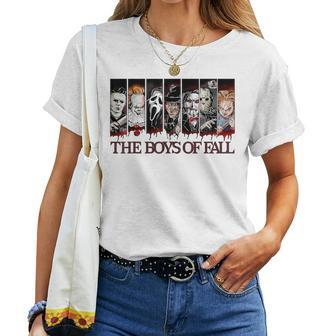 Retro The Boys Of Fall Vintage Horror Movie Halloween Autumn Women T-shirt - Seseable