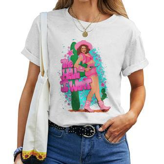 Retro Cowgirl The Hell I Wont Desert Cactus Western Country Cactus Women T-shirt | Mazezy