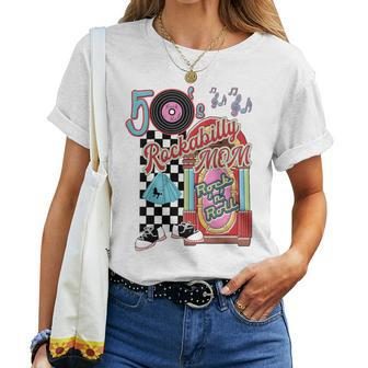 Rockabilly Mom Lets Go To The Hop 1950'S Retro Jukebox Women T-shirt | Mazezy