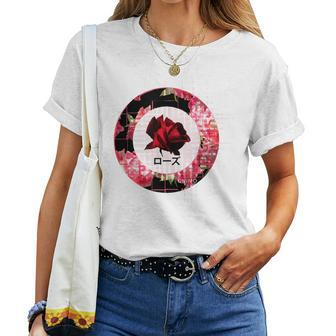 Sad Rose Floral Japanese Aesthetic Vaporwave Women T-shirt | Mazezy