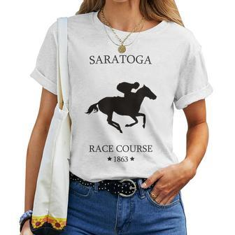 Saratoga New York Thoroughbred Horse Racing Track Women T-shirt | Mazezy