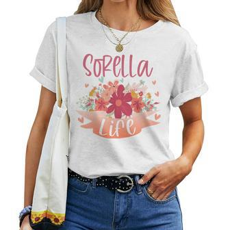 Sorella Life New Sorella Italian Sister Announcement White Women T-shirt Crewneck | Mazezy