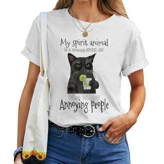 My Spirit Animal Is A Grumpy Drunk Cat Who Slaps Annoying Women T-shirt - Seseable