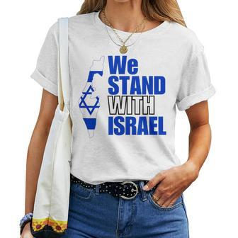We Stand With Israel Flag Outline For And Women T-shirt - Monsterry UK