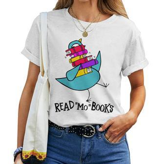 Teacher Library Read Mo Books Pigeon Reading Library Women T-shirt - Monsterry