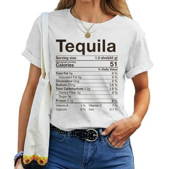 Tequila Nutrition Facts Thanksgiving Drinking Costume Women T-shirt | Mazezy