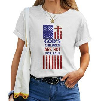 The Sounds Of Freedom Gods Children Are Not For Sale Flag Women T-shirt - Monsterry