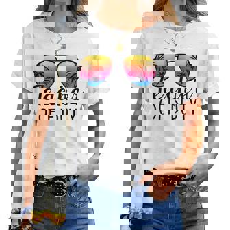 Tie Dye Teacher Off Duty Last Day Of School Teacher Summer Women Crewneck Short T-shirt - Thegiftio