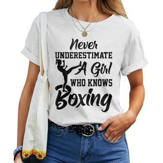 Never Underestimate Boxing Girl Women T-shirt - Monsterry UK