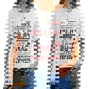 Never Underestimate An Old Lady Who Is Covered By-November Women T-shirt | Mazezy