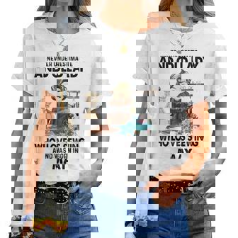 Never Underestimate Old Lady Loves Sewing & Born In May Women T-shirt - Seseable