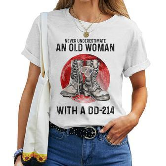 Never Underestimate An Old Woman With A Dd-24 Women T-shirt - Thegiftio UK