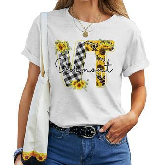 Vermont Sunflower Leopard Print Women T-shirt | Mazezy